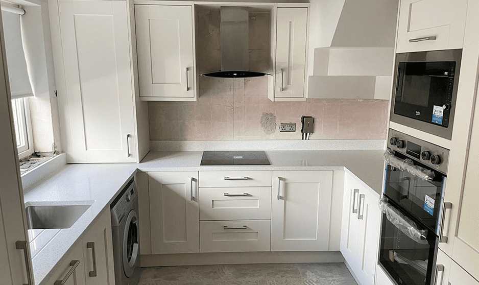 Fenwick Ivory Shaker Kitchen with U-Shaped Layout in Dublin hero