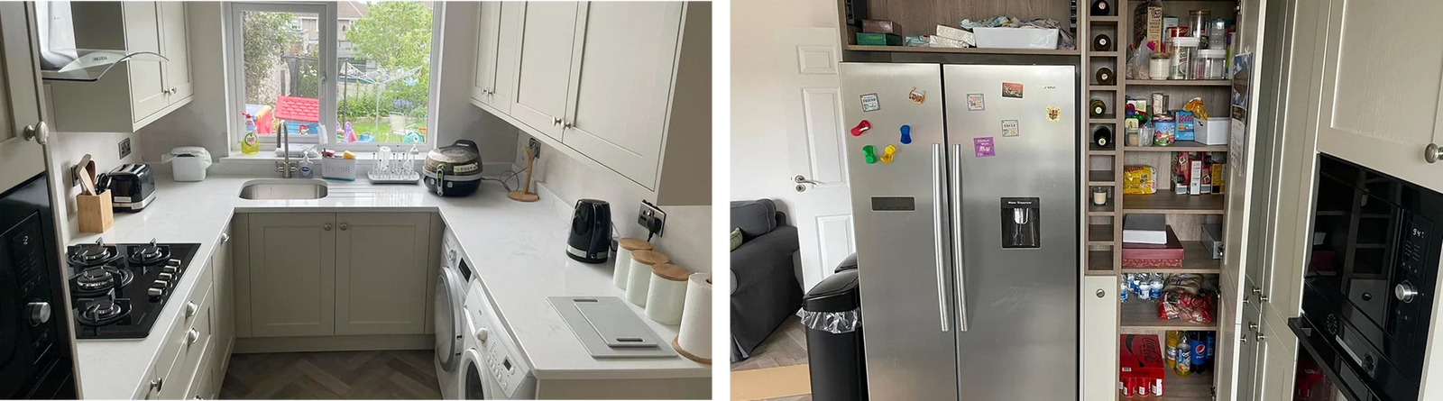 Painted Shaker U-Shaped Fitted Kitchen in Mussel image 2