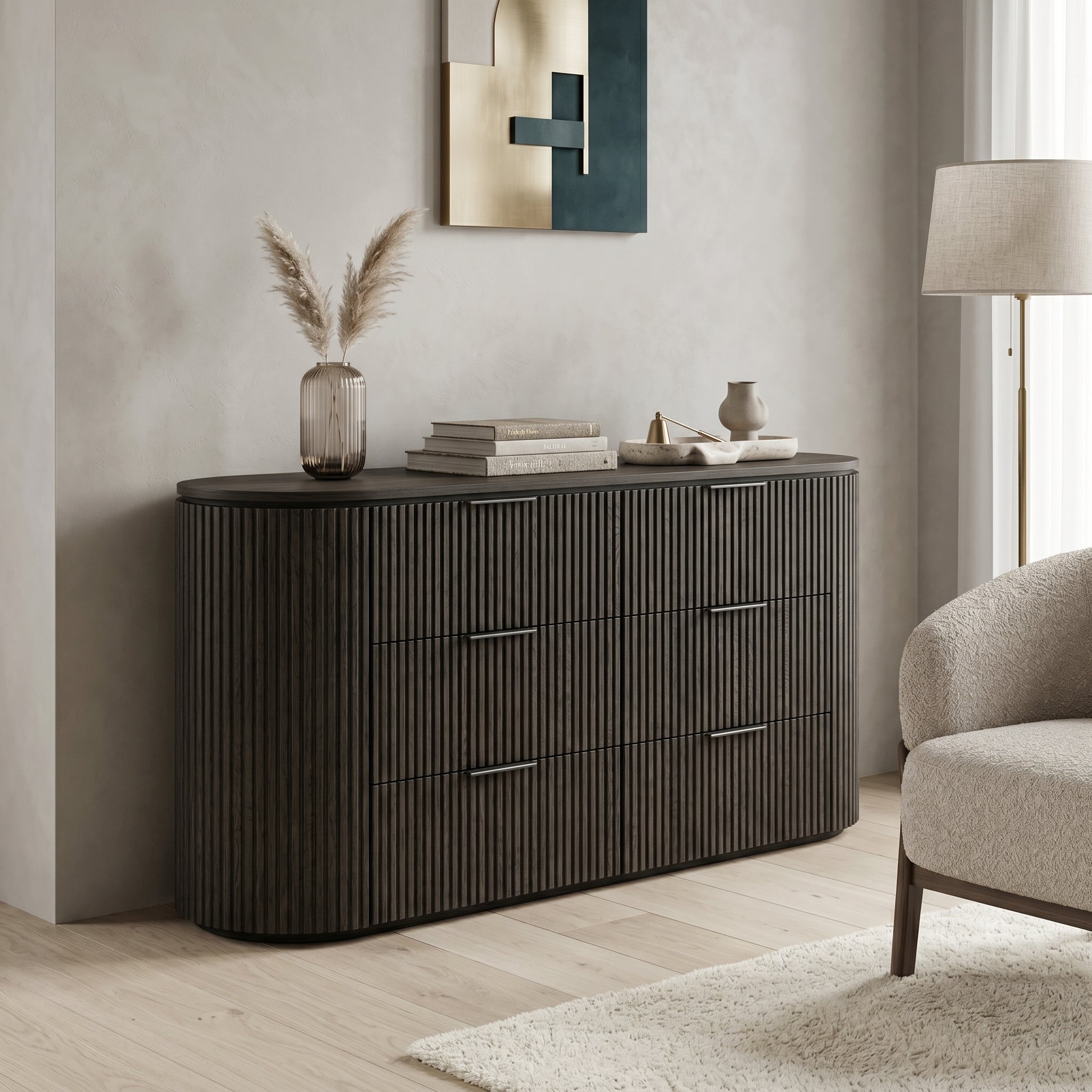 Dark Fluted Sideboard