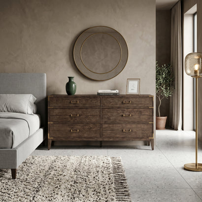 Dark Wood 6-Drawer Dresser