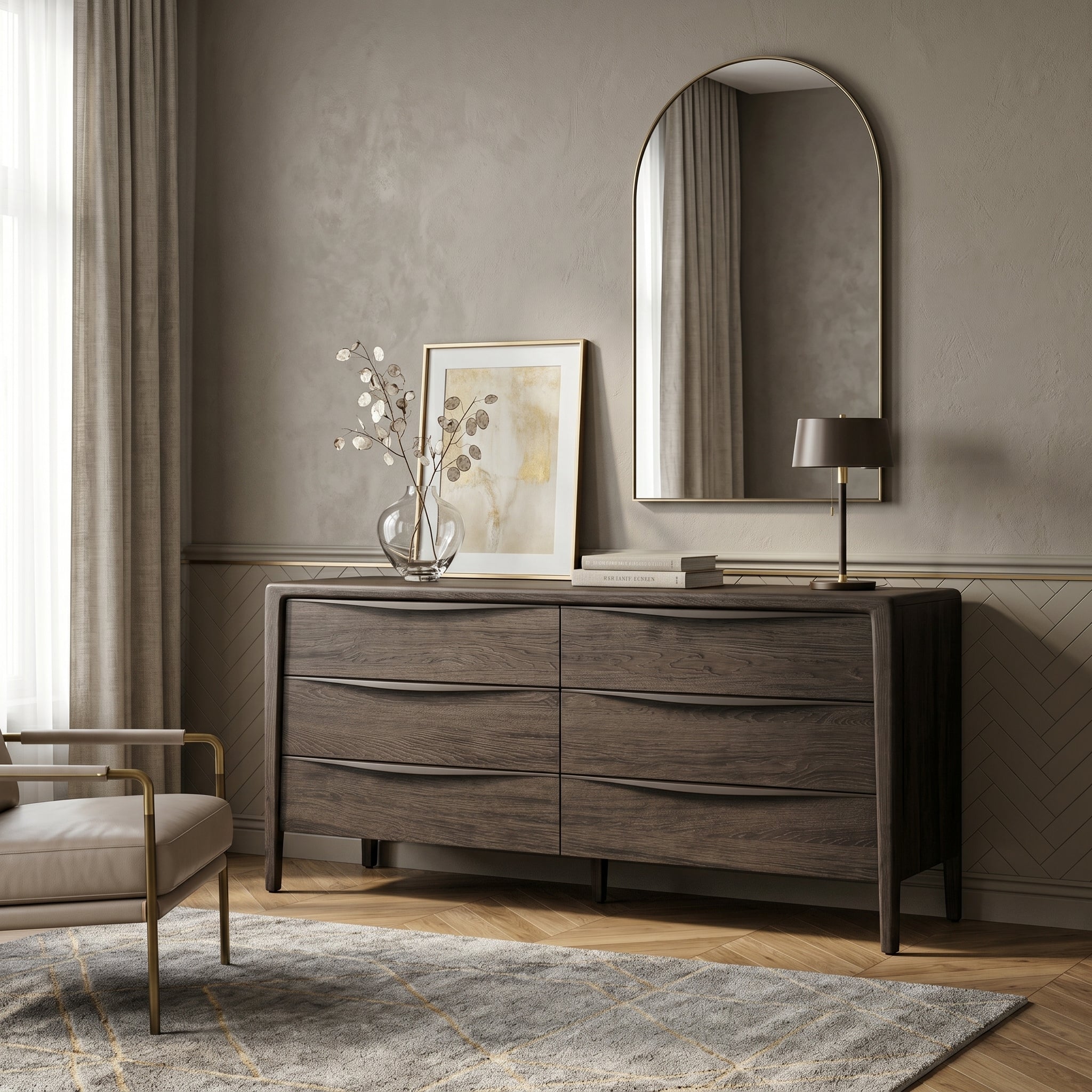 Dark Oak Media Console