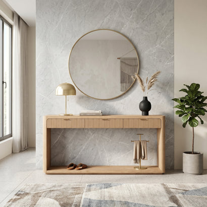 Oak Fluted Console Table