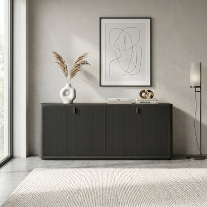 Reeded Black Console