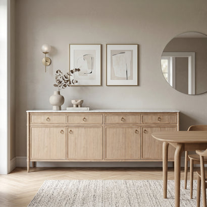 Oak Marble Sideboard