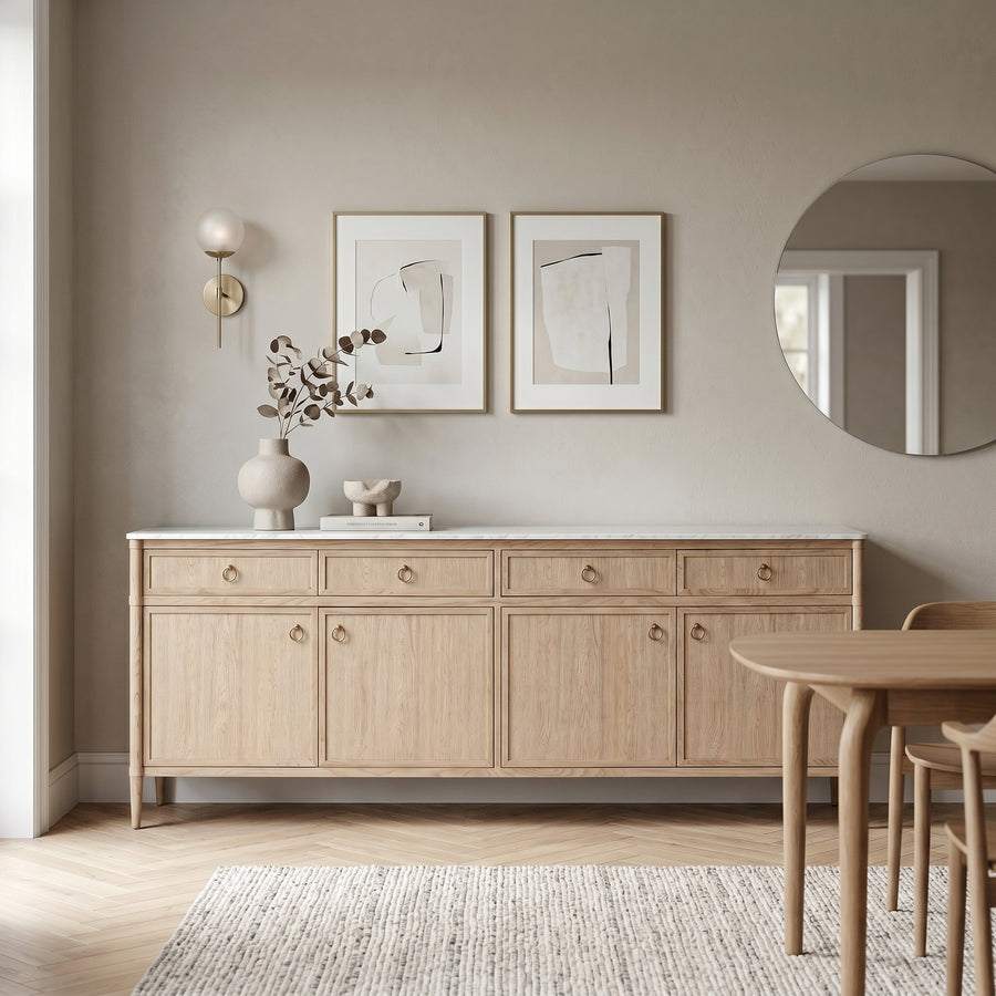 Oak Marble Sideboard