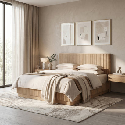 Fluted Oak Bed Frame