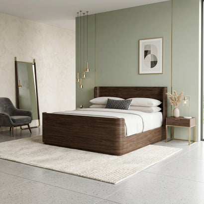 Dark Wood Platform Bed