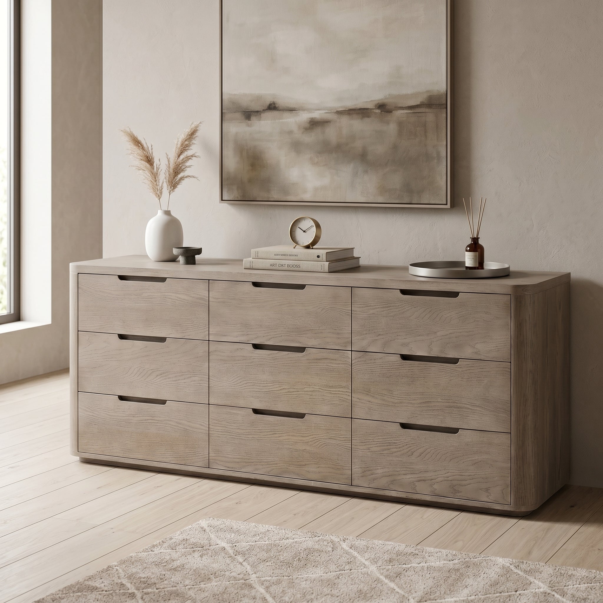 Oak 9-Drawer Dresser