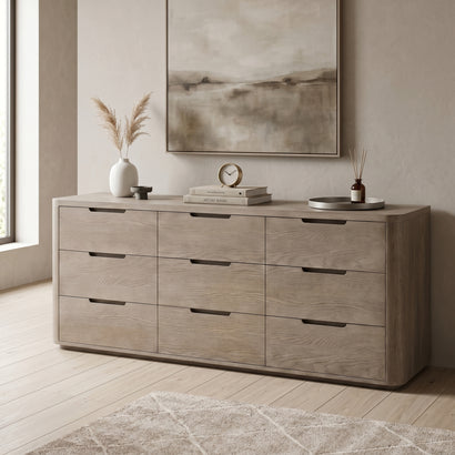 Oak 9-Drawer Dresser