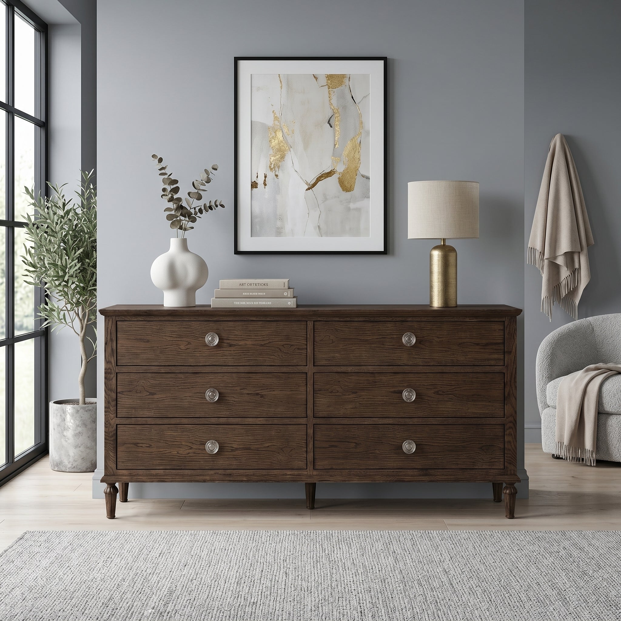 Oak 6-Drawer Dresser