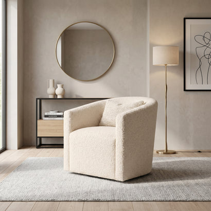 Bouclé Swivel Chair