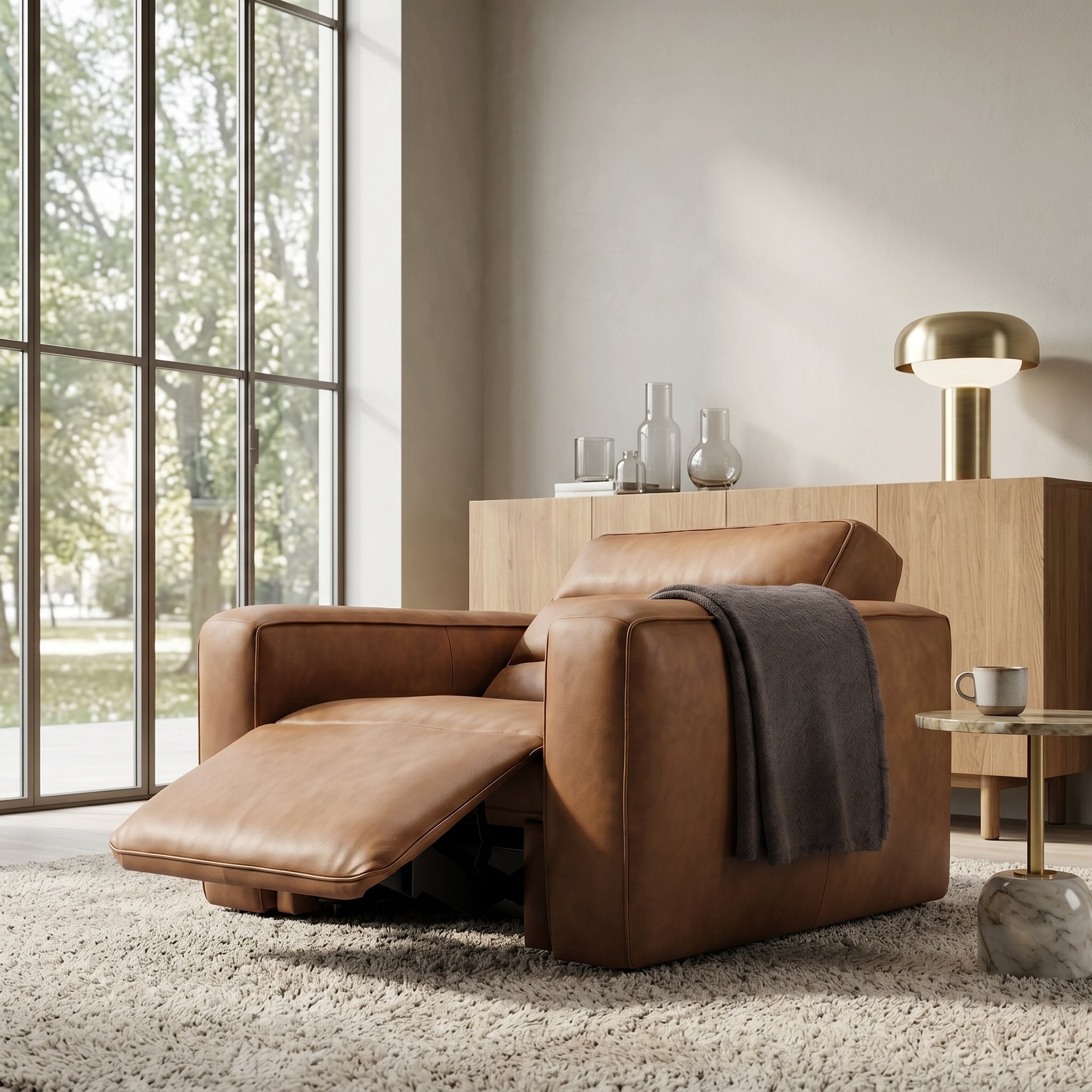 Tan Leather Recliner Chair