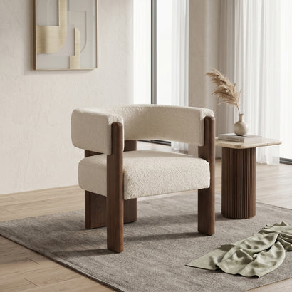 Cream Boucle Armchair