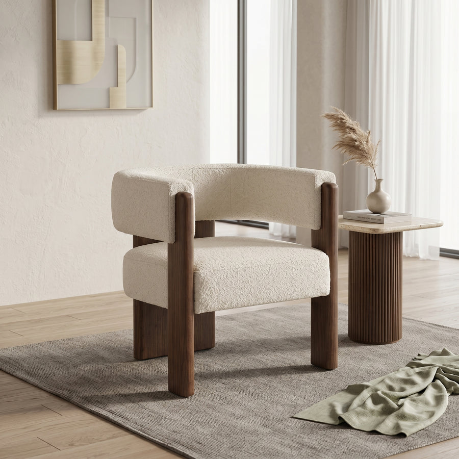Cream Boucle Armchair