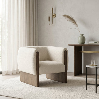 Boucle Wood Armchair