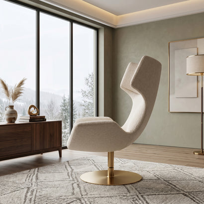 Bouclé Swivel Chair