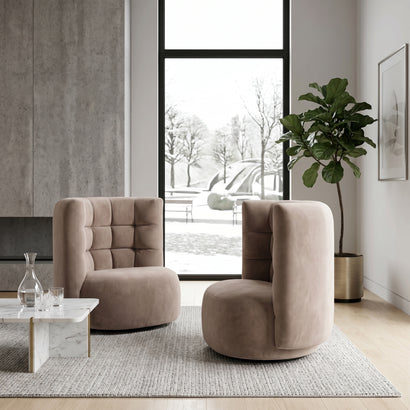 Velvet Swivel Armchair