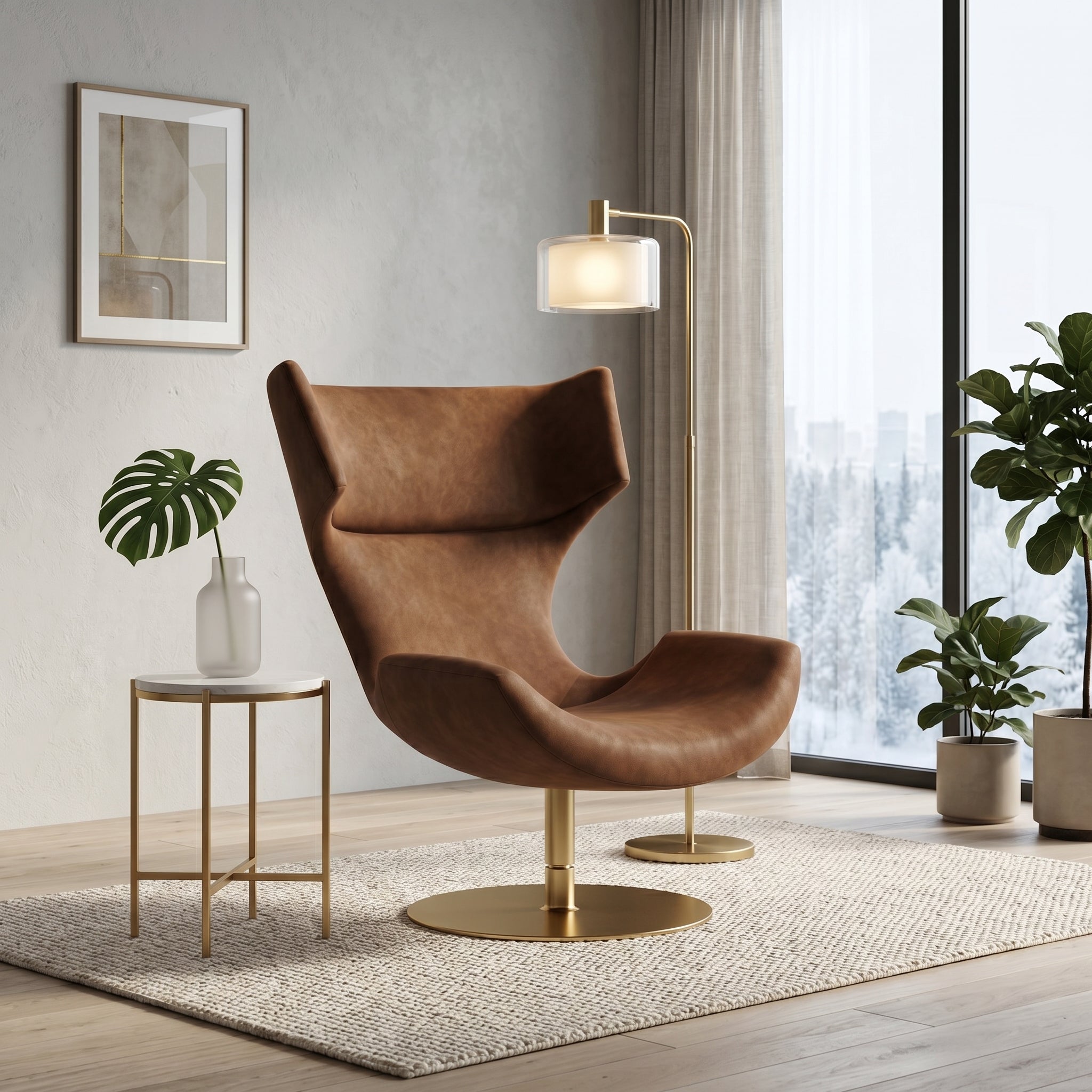 Brown Leather Armchair