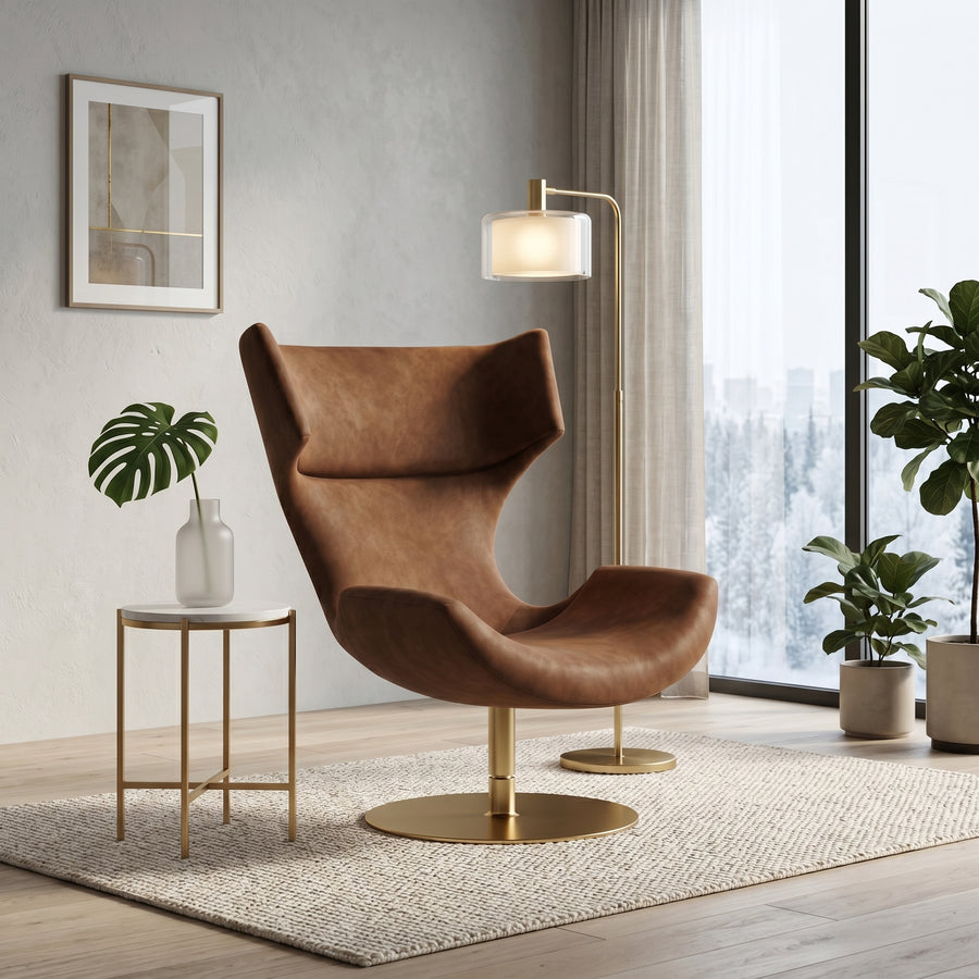 Brown Leather Armchair