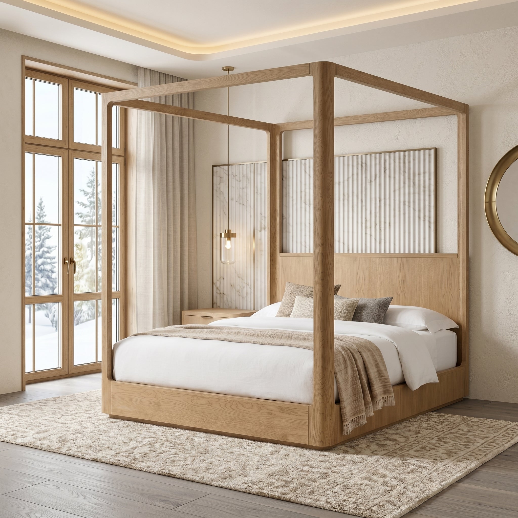 Oak Canopy Bed Frame