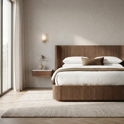 Walnut Fluted Bed