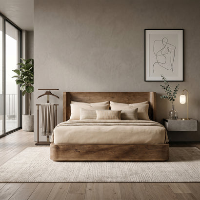 Solid Wood Platform King Bed Frame