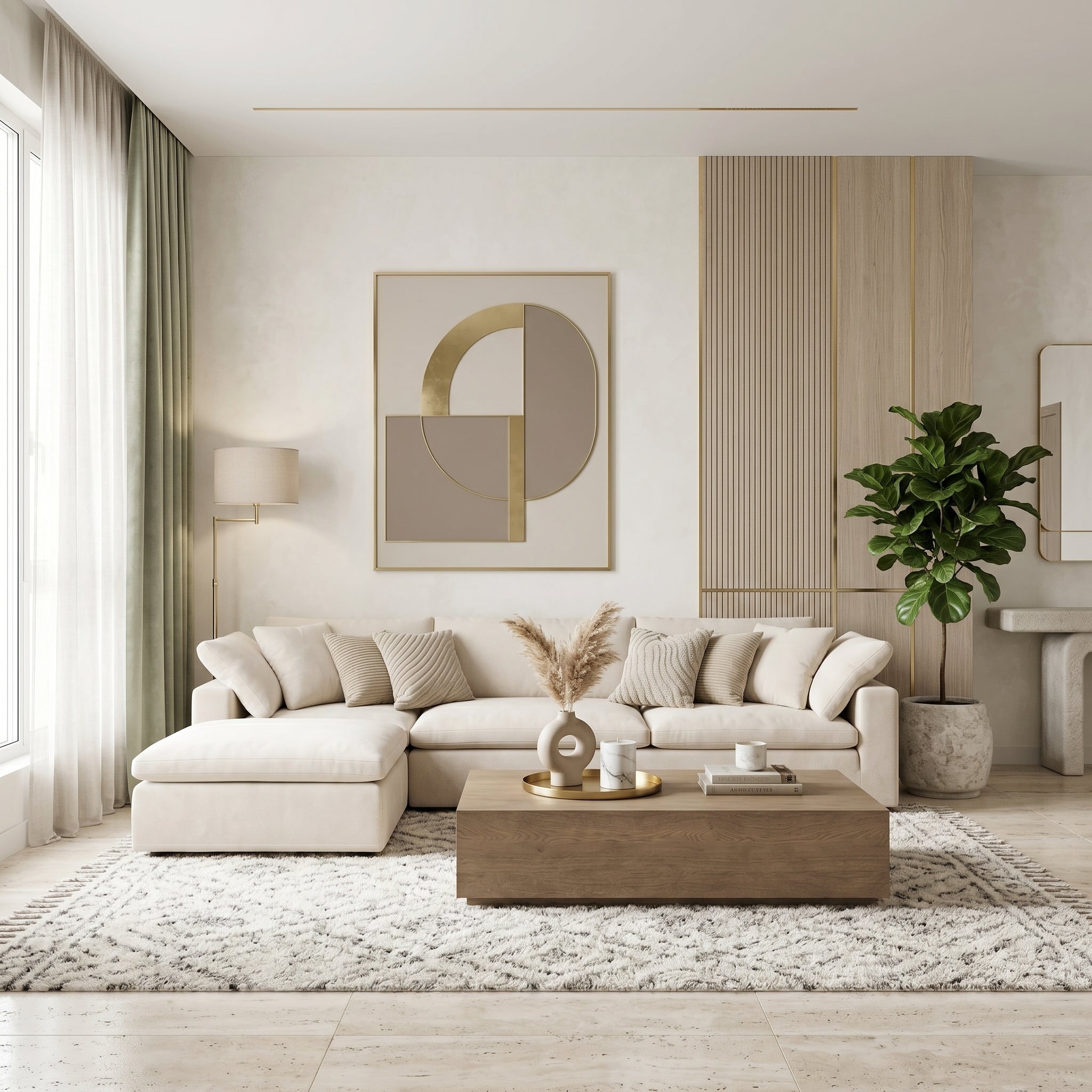 Fabric L-Shaped Sofa