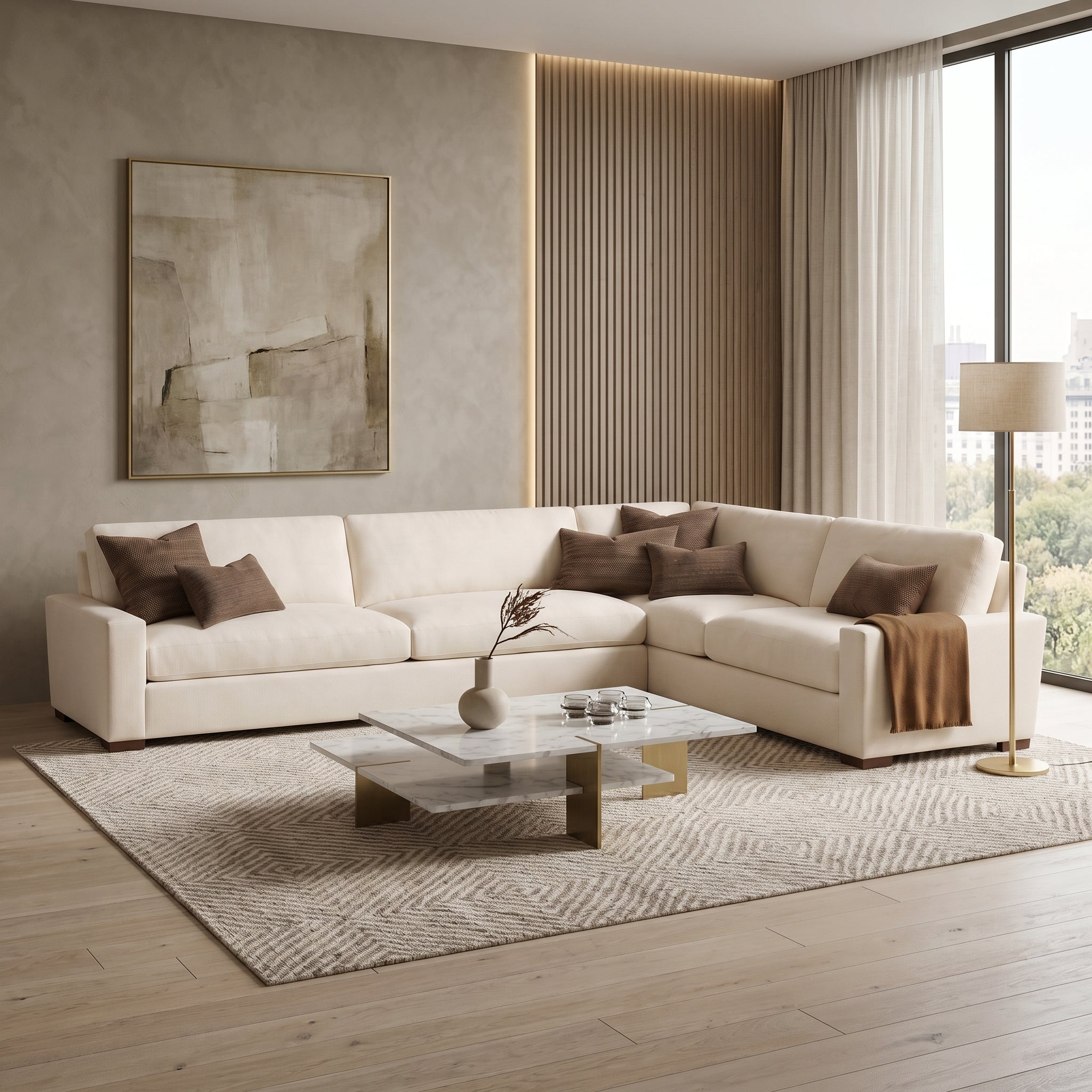 Linen Sectional Sofa