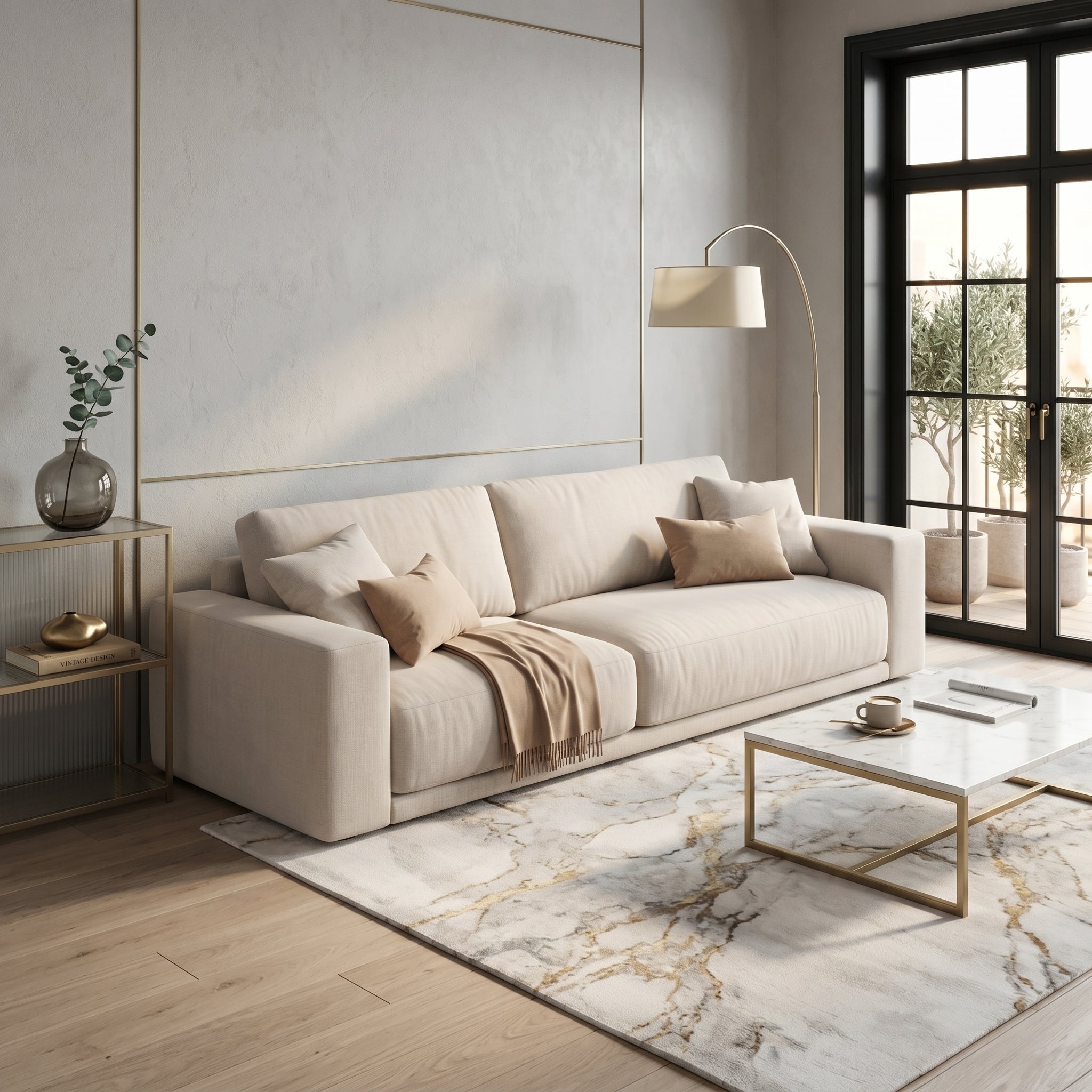 Beige Linen Daybed