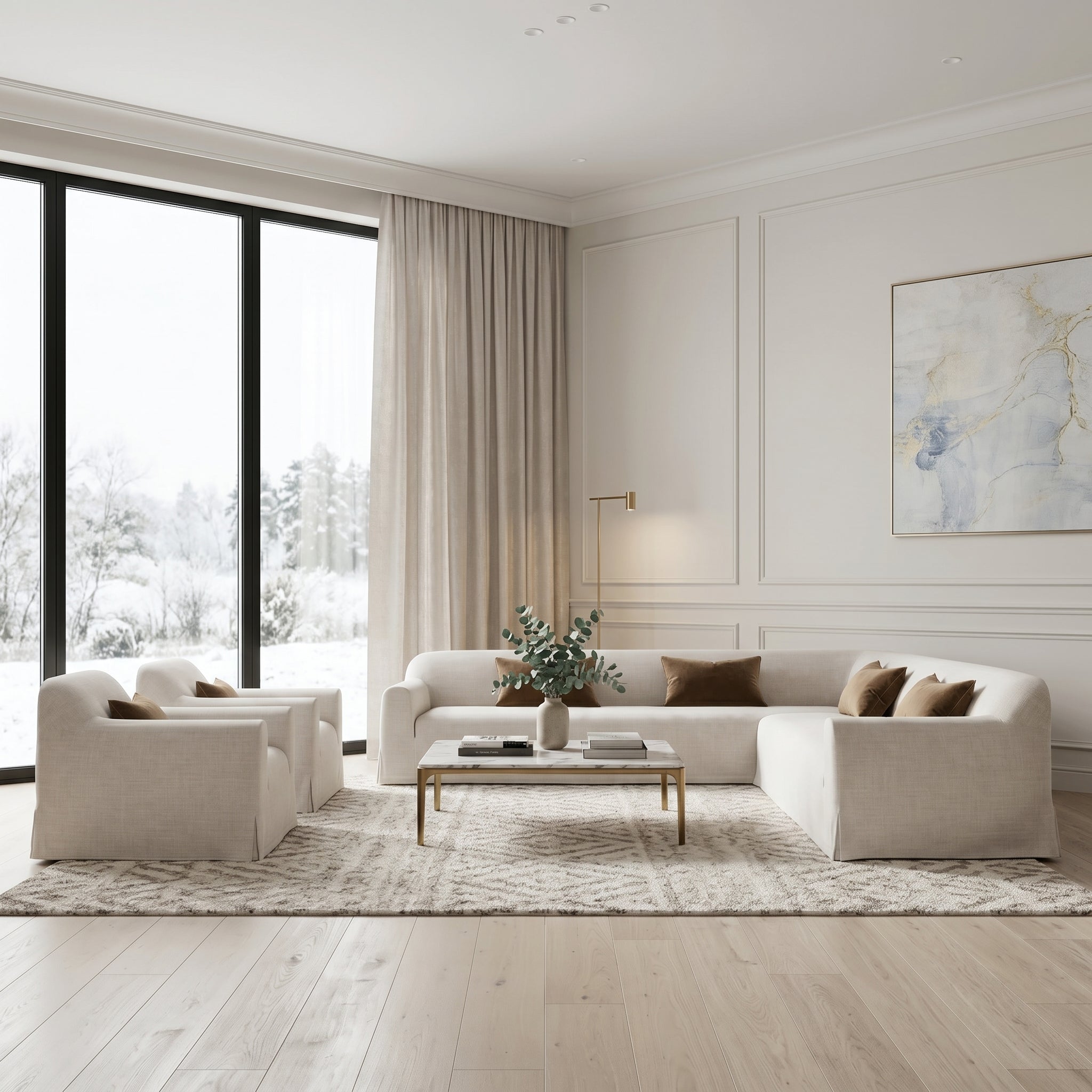 Linen Modular Sofa Set