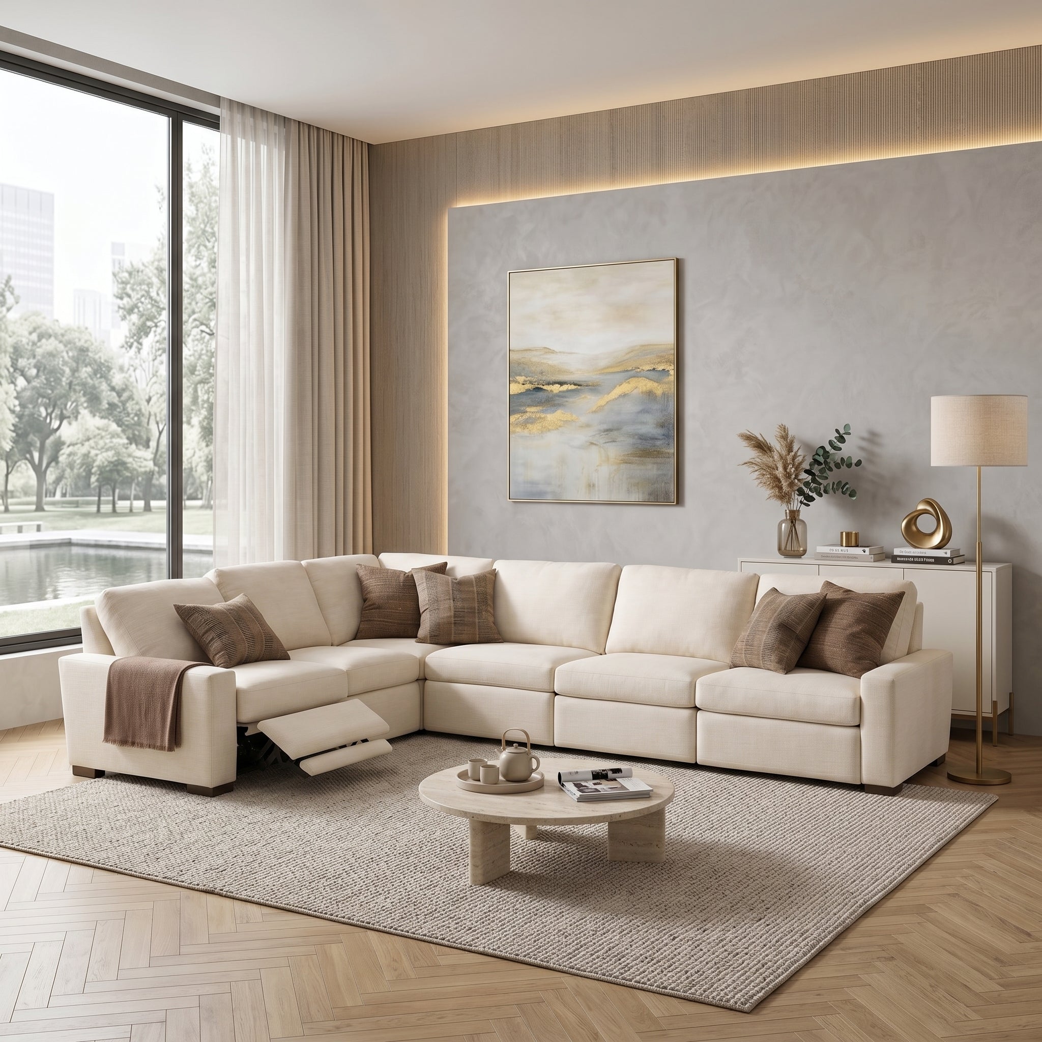 Linen Reclining Sofa
