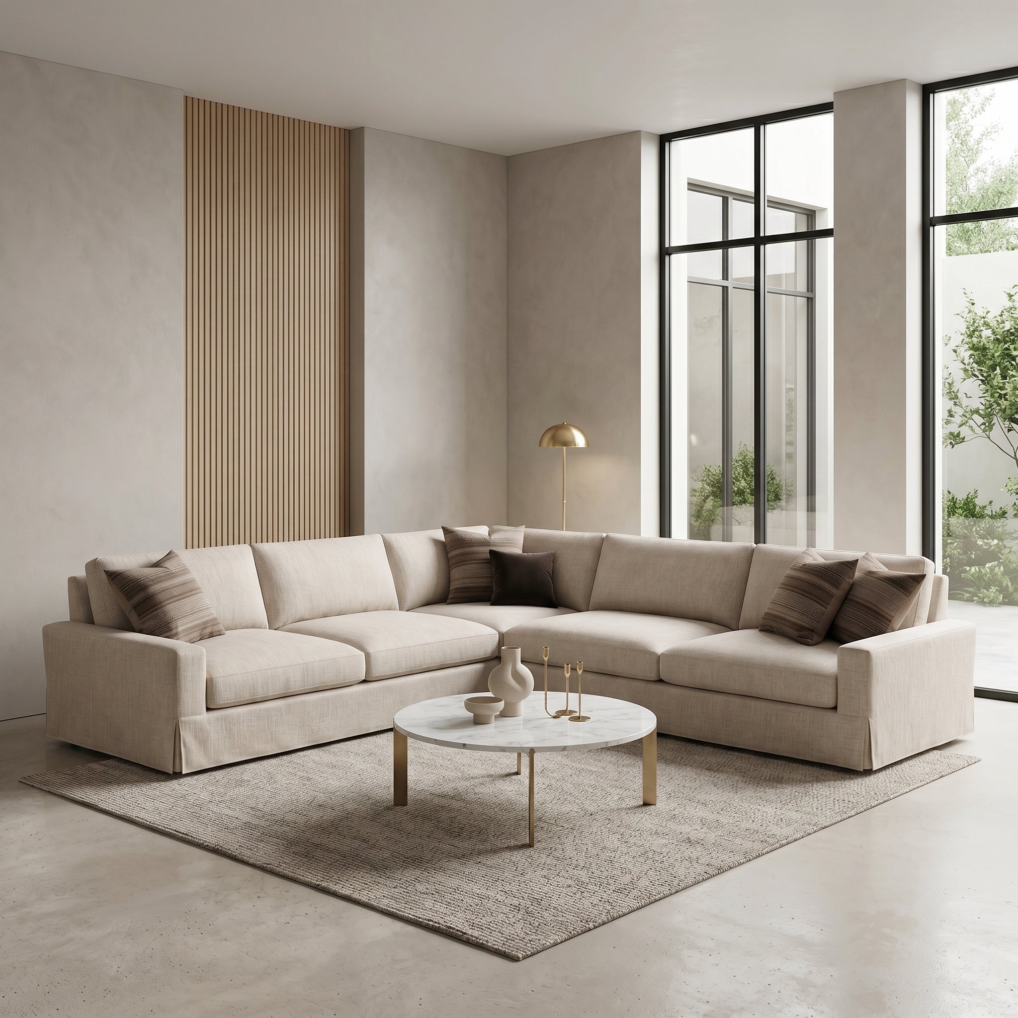 Beige Linen Sectional